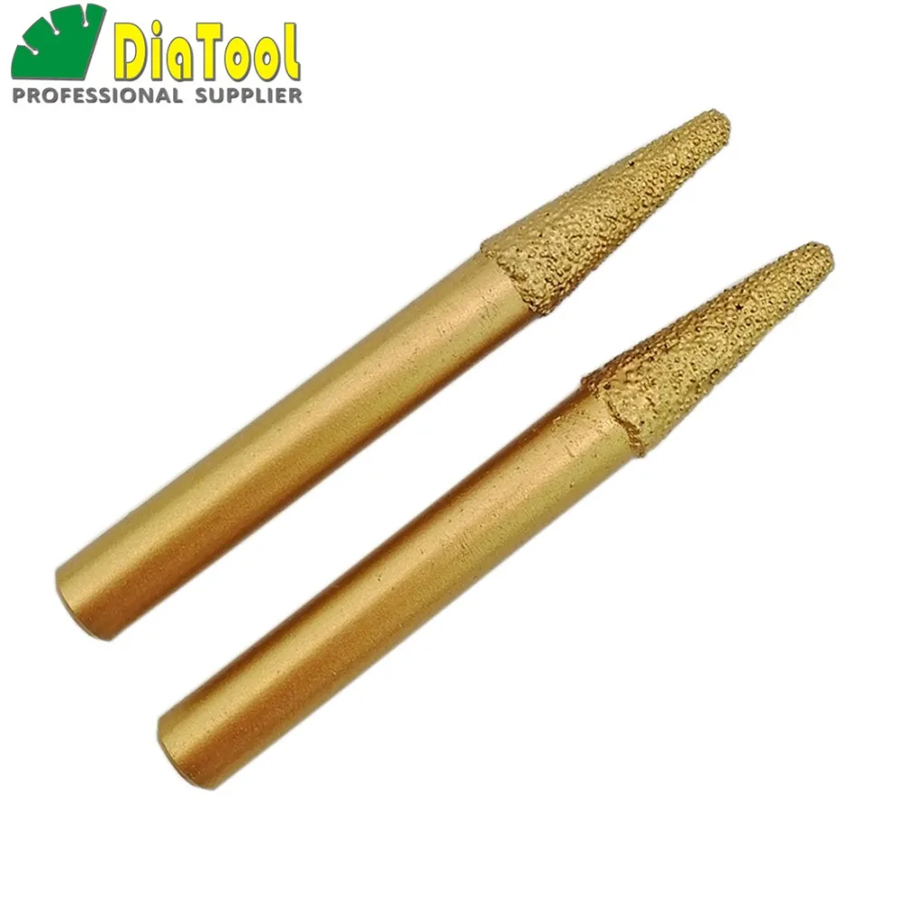 DIATOOL 2 قطعة فراغ صنع من النحاس الماس نحت بت ، CNC الحفر بت للحجر (10-4/30 مللي متر) مخروط نوع ، الماس نتوءات