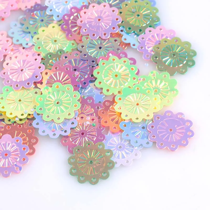 10g mixed round flower Spangle Loose Sequins Multicolor Paillettes Sewing Craft Children DIY Accessories 18mm CP1417