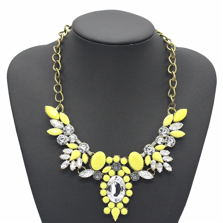 ADOLPH Jewelry Fashion 6 colors Brand Flower Choker Luxury Fashion Rhinestone Necklaces For Women 2015 New necklaces & pendants