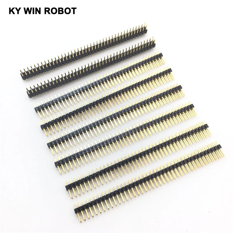 10Pcs 2.54mm 2x40 Pin 80 Pin Gold Plated Pitch Male Double Row Pin Header Strip Straight Needle Connector