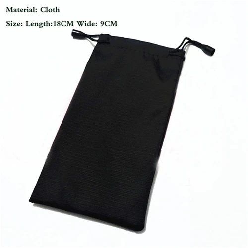 Imagen 2 del producto 100 unids/lote 18*9 cm estuche para gafas suave impermeable tela a cuadros gafas de sol bolsa para gafas Color negro venta al por mayor buena calidad