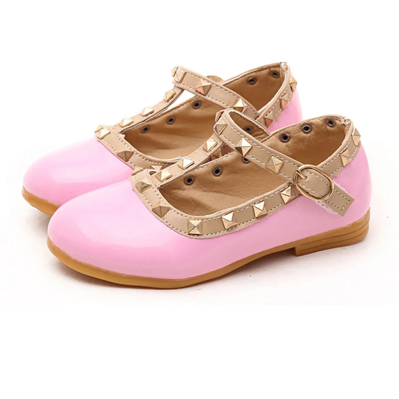 NEW Children Princess Flat Shoes Children Girls Rivets Single Shoes Kids Leather Shoes Girls Shoes sandals CSH134