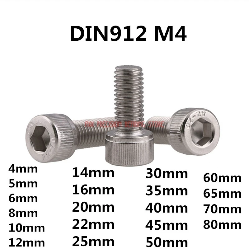 

DIN912 M4 304 болты с шестигранной головкой из нержавеющей стали M4 *(4/5/6/8/10/12/14/16/18/20/22/25/30/35/40/45/50)