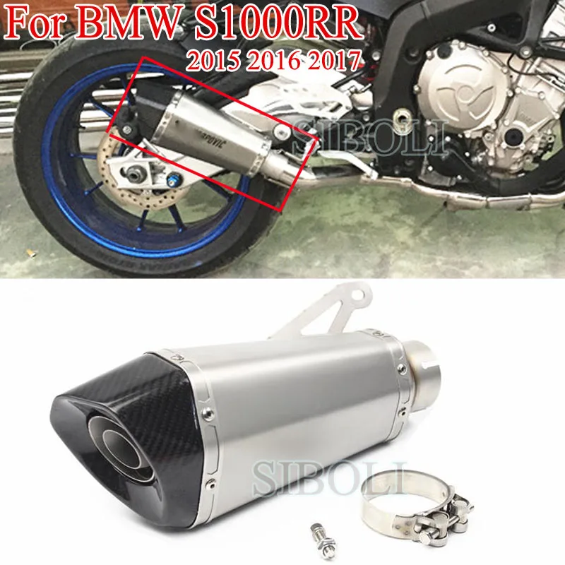 Slip On Motorcycle Exhaust S1000RR 2015 2016 2017 Years Muffler Stainless Steel Real Carbon Fiber Exhaust