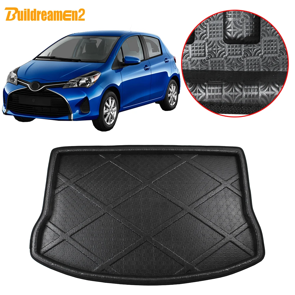 Buildreamen2 For Toyota Yaris L 2017 2018 Car Tail Trunk Mat Cargo Tray Boot Liner Floor Luggage Carpet Mud Pad Accessories