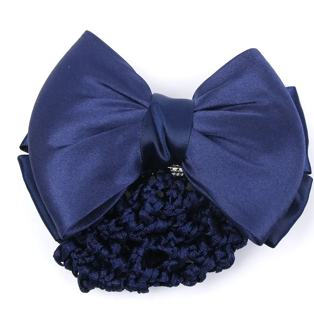 1pc Stylish Floral Lace Satin Bow Barrette Lady Hair Clip Cover Net Tulle Bowknot Bun Snood Women Hairgrips Clips