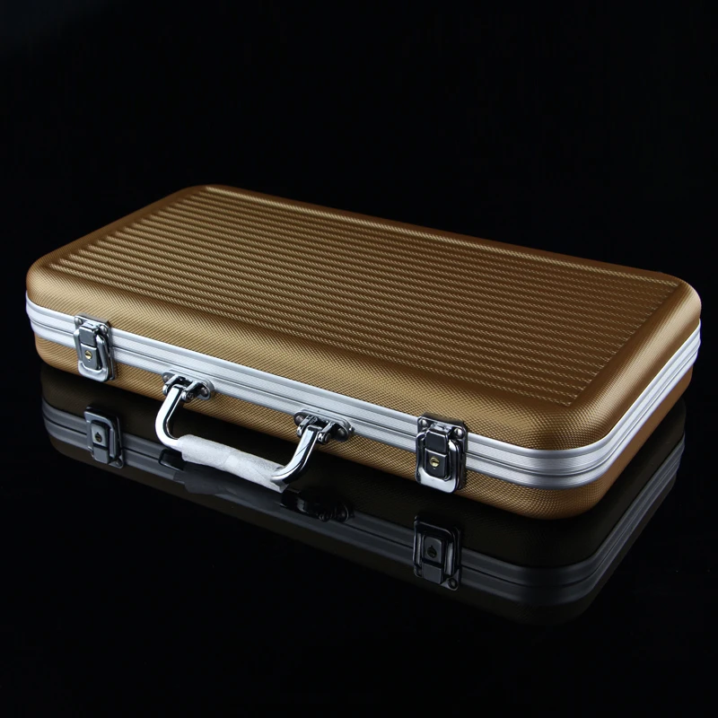 Hot Wholesale retail professional ABS chip boxes 500 codes yards chips poker coin carrying case champagne suitcase light stable