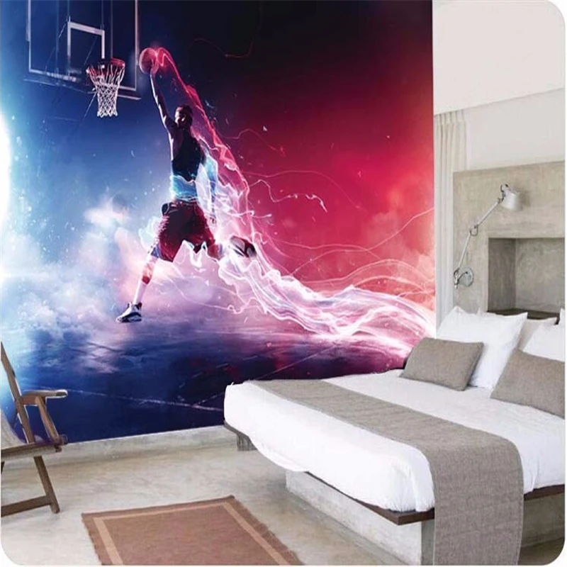 

wellyu Custom Wallpaper 3D Wallpaper Speed and Passion Dunk Basketball Art Gallery Wall Living Room Bedroom Photo Wallpaper