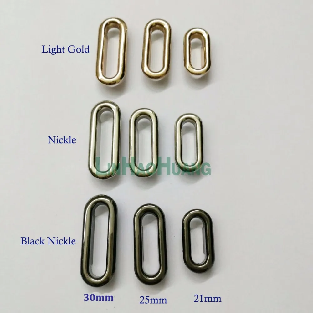 50pcs/Lot 19mm,25mm,30mm Nickle /Black/Gold Purse Grommets with Washers Nickle/Black Nickle/Gold Oval Eyelet Grommets +Tools