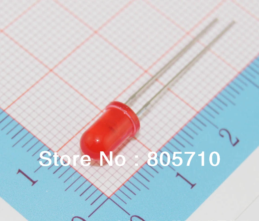 Red LED Lamp, 3mm Red Diffused Lens, 3mm round LED, 620-661nm wavelength, General Brightness 6.6mcd  2.1V20mA   2000pcs/lot