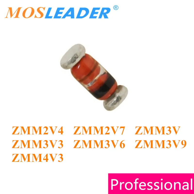 Mosleader 2500pcs LL34 ZMM2V4 ZMM2V7 ZMM3V ZMM3V3 ZMM3V6 ZMM3V9 ZMM4V3 1/2W SMD Zeners SOD80C Common quality High quality