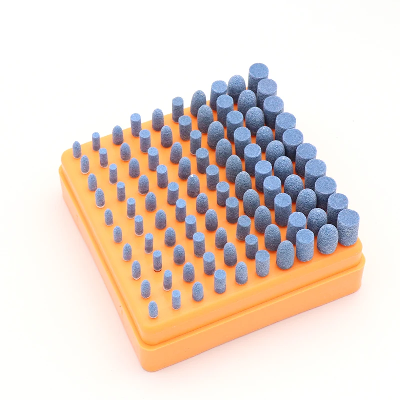 100pcs 3mm Shank Bule Abrasive Stone Points Polishing Grinding Head Electric Drill Bit Wheel For Rotary Accessories Power Tools