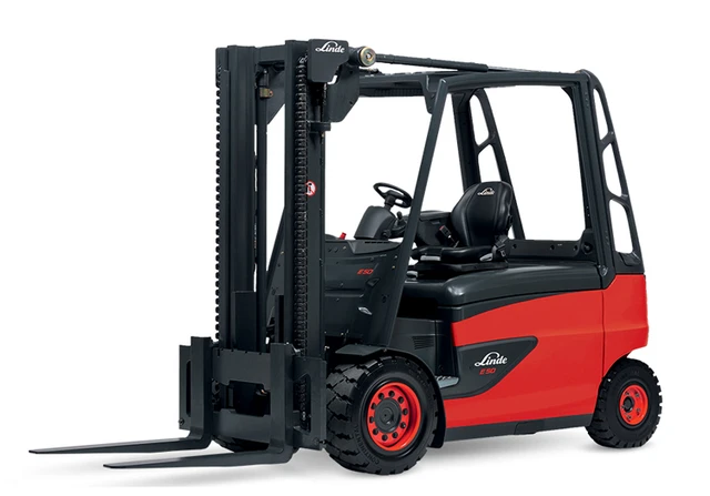Linde Baru 3.5T 4T 4.5T 5T Truk Forklift Listrik 388 Seri E35 E40 E45 E50 Forklift Seimbang Konter Listrik 3,5 Ton 4Ton 5Ton