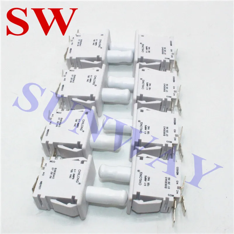 Interruptor branco, 20 peças, acessórios para máquina de fliperama, porta de moedas, microinterruptor, gaveta, 6 terminais, branco