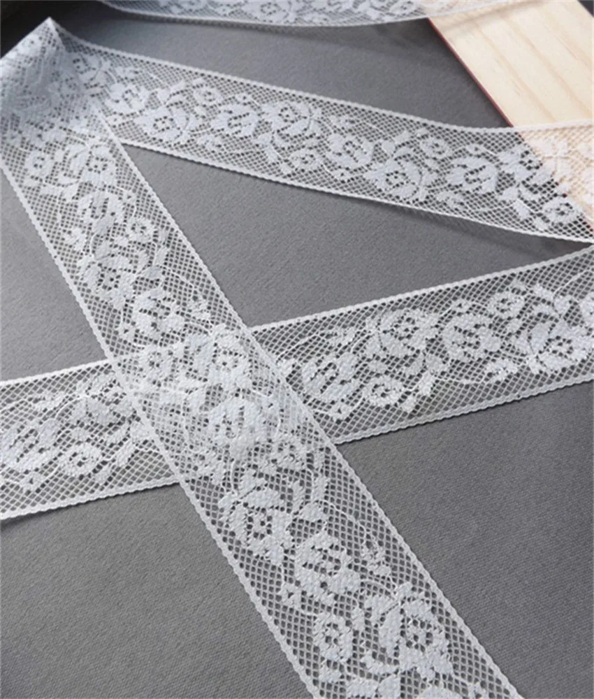 10yards Width 30mm White Embroidered Net Lace Trim  Fabric Garment Ribbon Headband Wedding Party Decoration Gift DIY Accessories