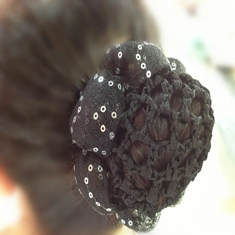 Beautiful Bun Cover Snood Women Hair Net Ballet Dance Skating Crochet Fanchon Rhinestone Styling Headwear Accessories