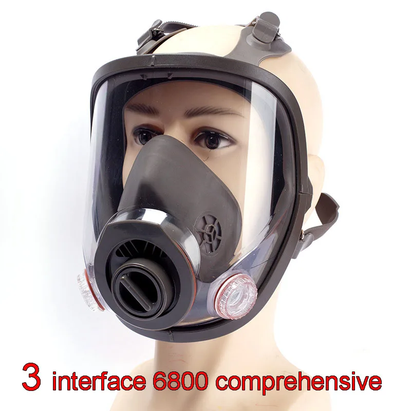 Combinaison de masques à 3 interfaces 6800, filtre 6001/SJL avec filtre 5N11 en coton/501, boîte de filtration pour la vaccination, masque à gaz