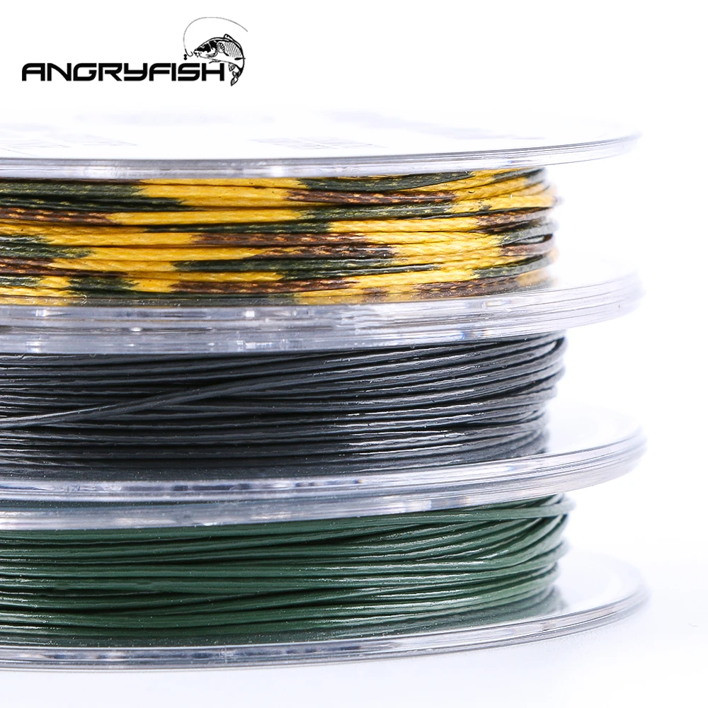 Angryfish 15m Carp fishing line Coated Hook Link Skin Line 15LB/25LB/35LB