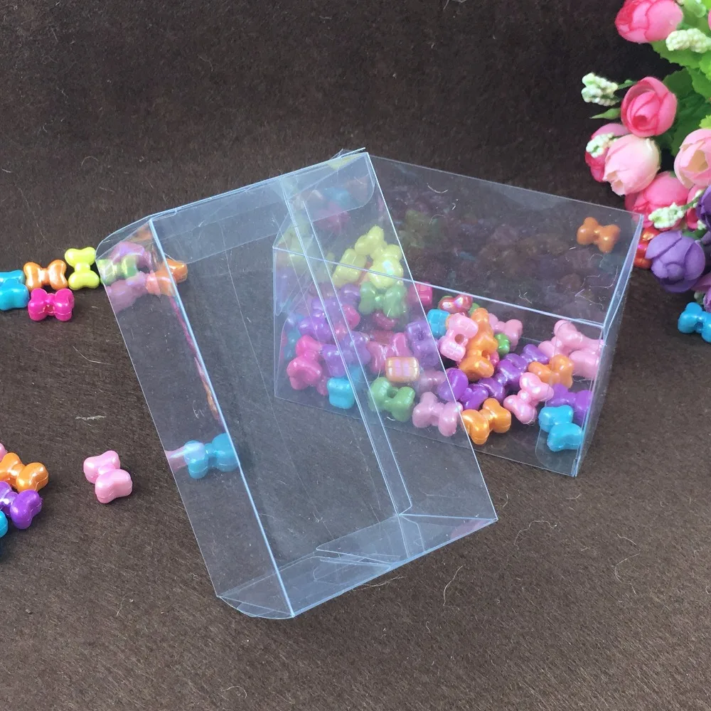 50pcs 3*6*9cm Wedding PVC Box Clear Gift Craft Cosmetic Display Box Small Jewelry Packing Holder Transparent Plastic Box