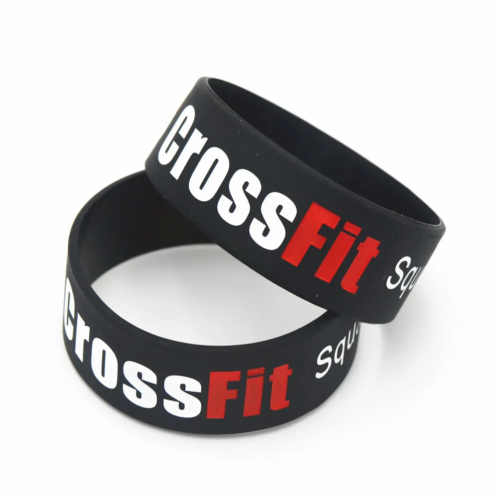 25PCS Fashion Jewelry CROSS FIT SJ Bracelets & Bangles Sports Black White Silicone Rubber Wristband Bands Wholesale SH046