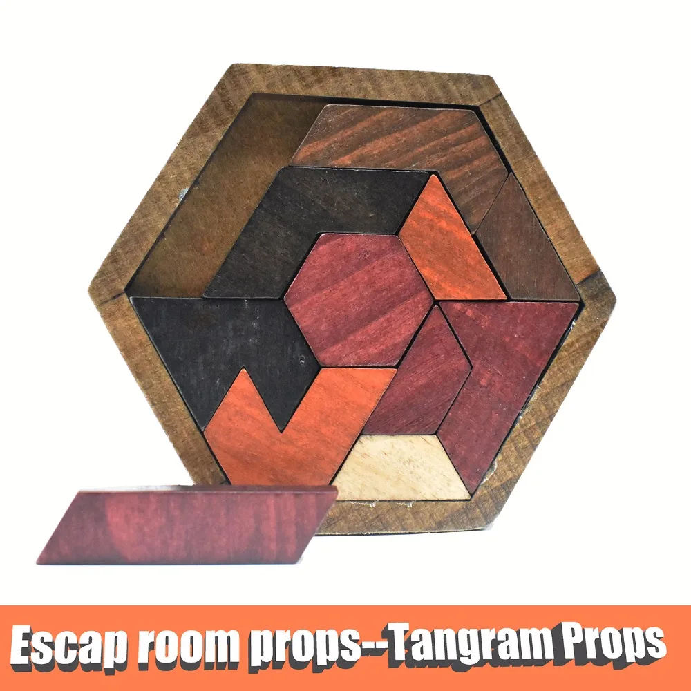 Escape room props Tangram Props(11pcs wooden) Escape Room The Game to Controller 60KG EM Lock children students gifts