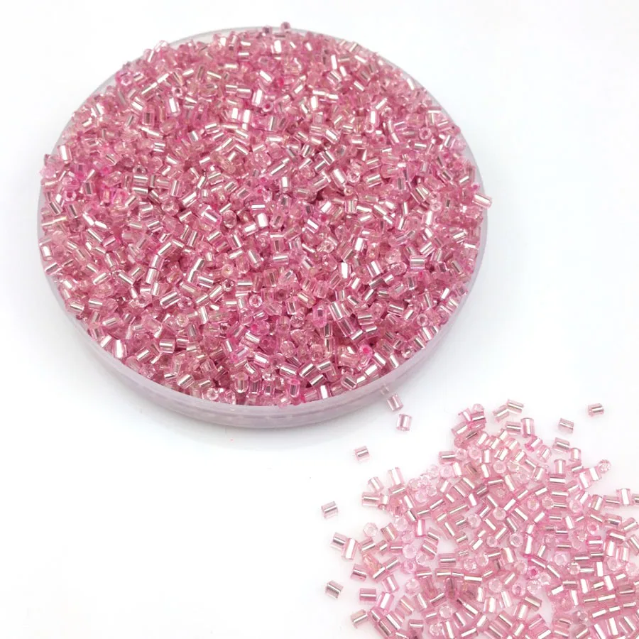 16g 1000pcs 2*3 millimetri di Colore Rosa Argento Foderato Tubo Branelli Allentati Del Distanziatore Cezch Seme di Vetro Perline Fatti A Mano