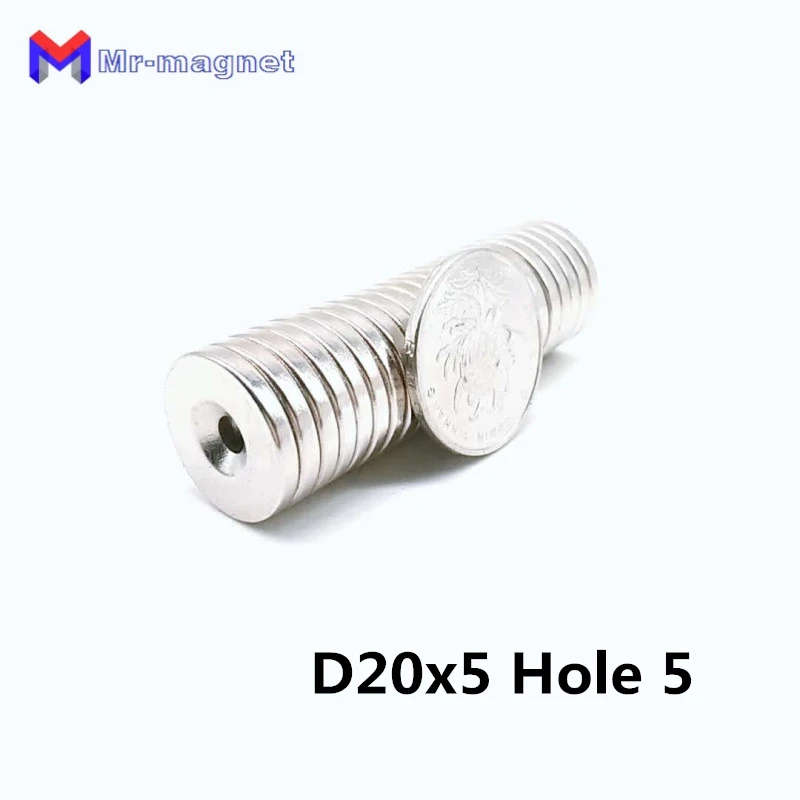 50Pcs N35 20x5-5mm Disc countersunk Magnets 20*5-5 Neodymium Rare Earth Magnet Magnetic 20x5mm with Hole 5mm