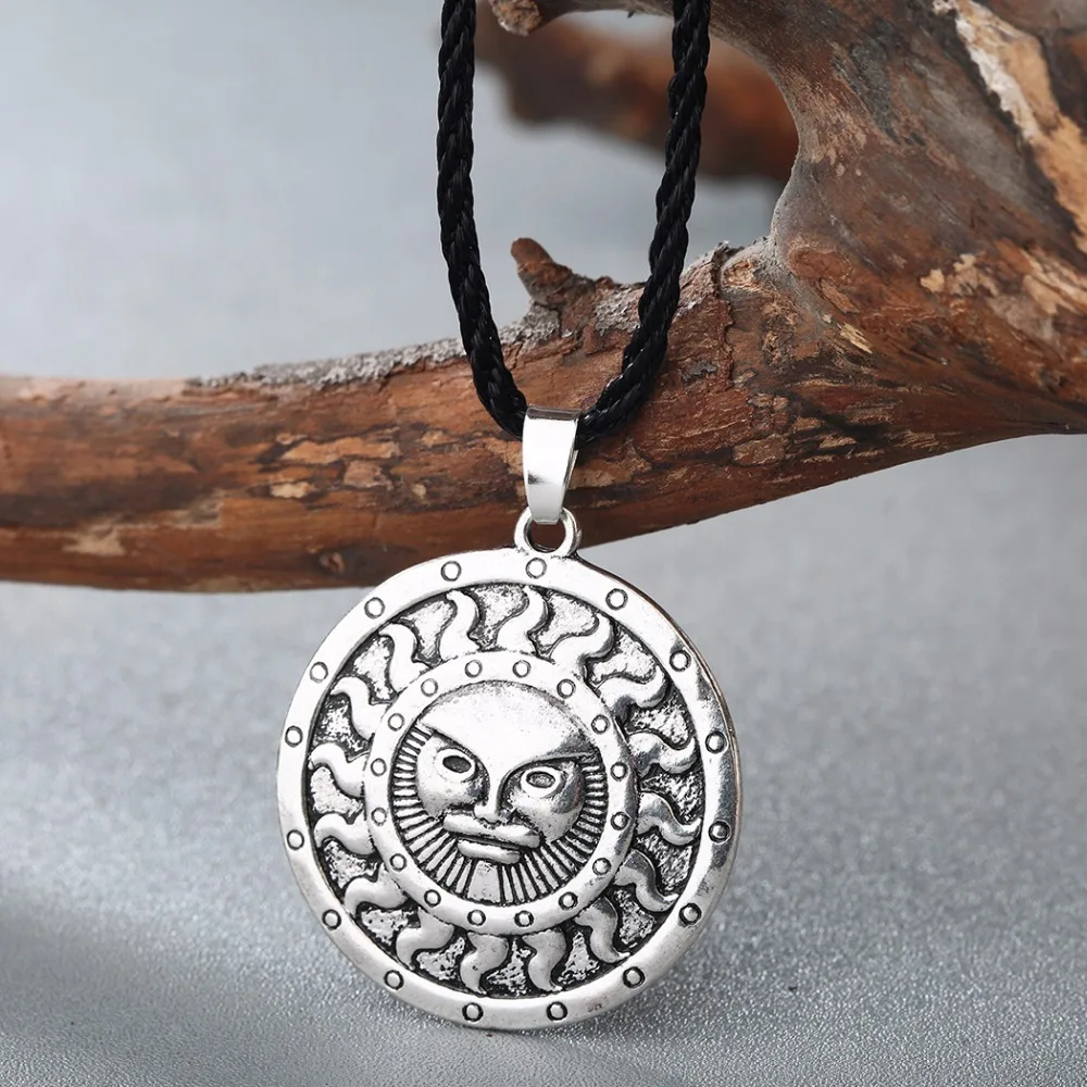 Cxwind Retro Slavic Amulet Pendant Sun Talisman Necklace for Men Women Necklaces Pendants Symbol of the God Yarila Pagan Jewelry