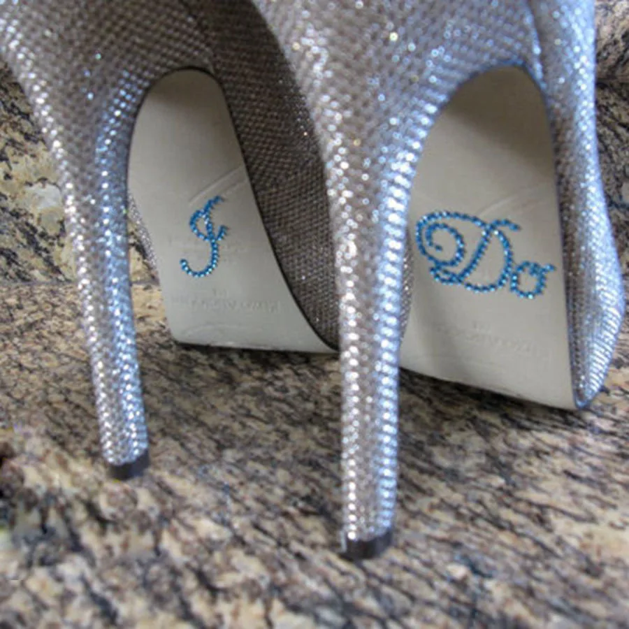 I Do Rhinestones, Bridal Shoe Decals, Wedding Accessory, Wedding Shoe stickers - Wedding Decoration Something Blue