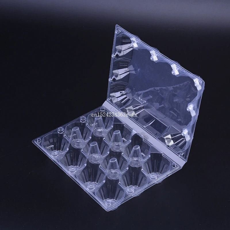 500pcs 12 Holes 193*147*63mm Quail Eggs Container Plastic Clear Egg Packing Storage Boxes Wholesale