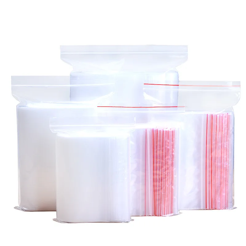 50Pcs/pack Jewelry Transparent Storage Bag Ziplock Zip Zipped Lock Reclosable Food Storage Packaging Bag PE Ziplock bags