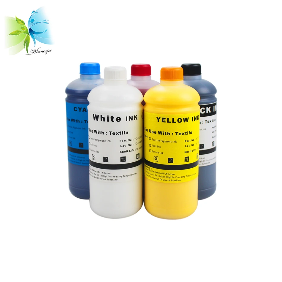 Winnerjet 1000ml COLOUR & WHITE TEXTILE INK, CLEANER & PREATRETMENT FOR EPSON DTG PRINTERS