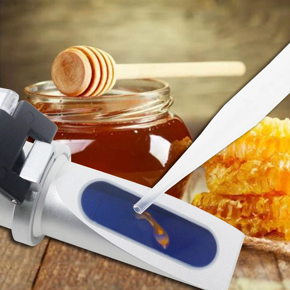 3 in 1 Tenuto in Mano Miele Rifrattometro di Alta Concentrazione di 58% ~ 90% Brix 38 ~ 43 Essere 12-27% di Acqua api Zucchero di Umidità per il Miele Tester