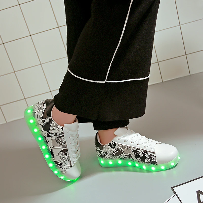 Luminous Sneakers/USB Student Child Shoes With Light Up Sole For Kids Boys&Girls Basket Led Enfant Glowing sneaker Led Feminino