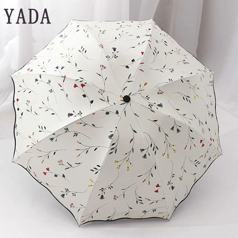 

YADA 2020 Floral ANTI-UV Foldable Umbrella Rain Women Mini Flower Umbrella For Women Windproof Ultralight Umbrellas Female YS716