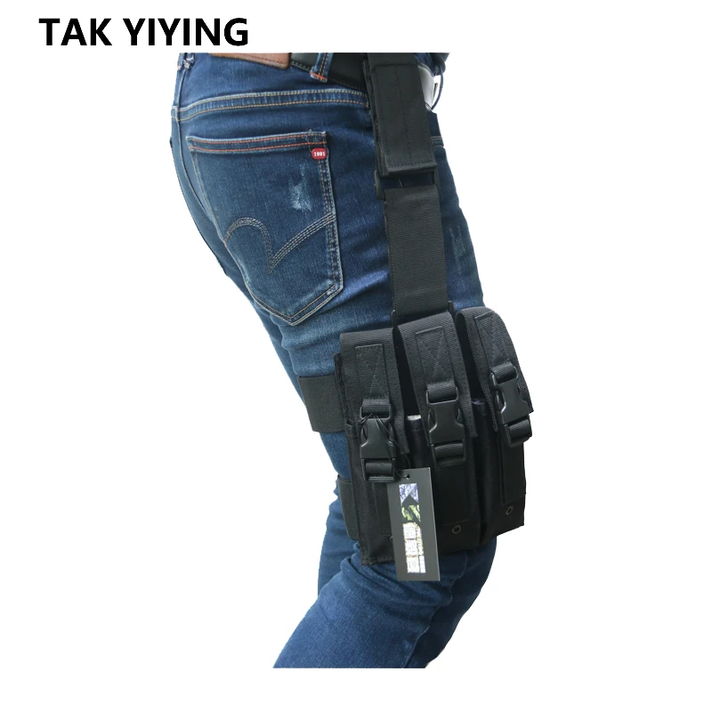 TAK YIYING Taktik Airsoft Hızlı Bırakma MP5 Bırak Bacak Üçlü Mag kılıf tutucu MOLLE Mag Kılıfı Kartuş Klip Kılıfı Siyah