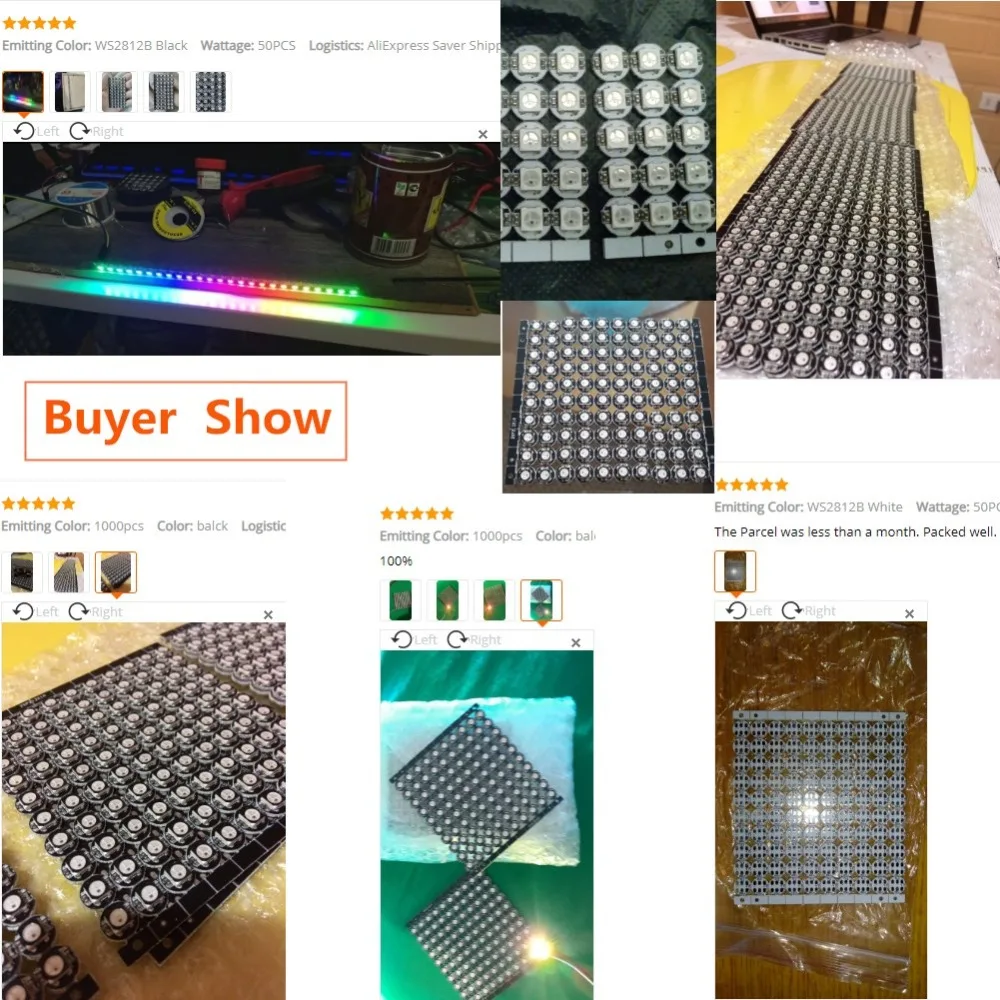 10 ~ 1000Pcs 4-Pin WS2812B WS2812 Led Chip & Heatsink Board DC5V 5050 Rgb WS2811 Ic Gebouwd-In Rgbw Rgbww Wwa Led Chip