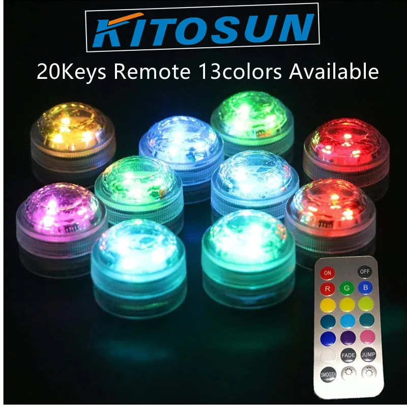 

20Pcs*Battery Waterproof Mini LED Party Lights Sub Lights with Remote for Wedding Centerpiece KIT Eiffel Glass Vases