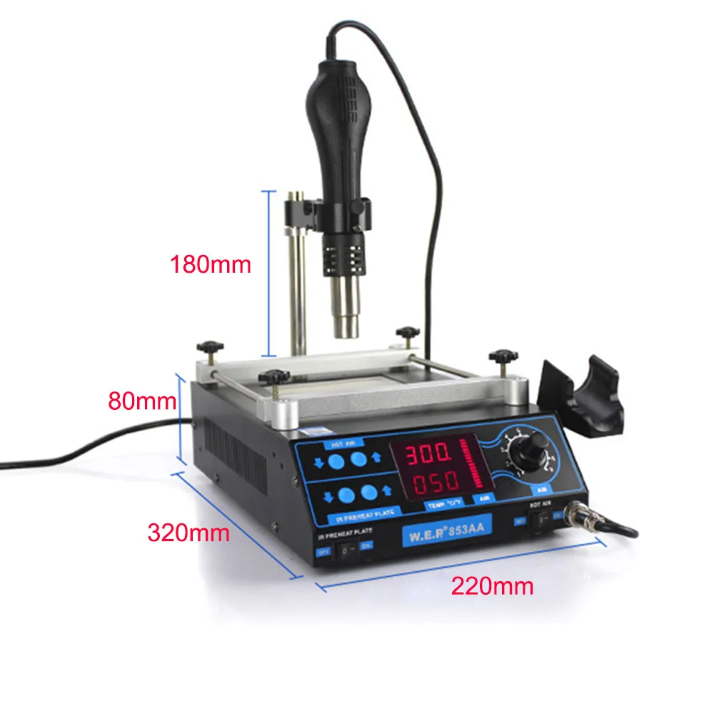 YIHUA853AA High power ESD BGA rework station PCB preheat and desoldering IR preheating station rapid heat 2in1 soldering station