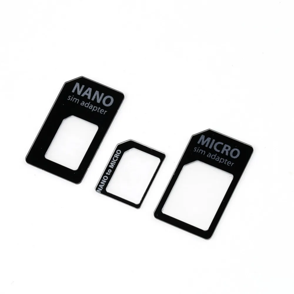 SIM MICROSIM Adaptor Adapter 3 in 1 for Nano SIM to Micro Standard for Apple for iPhone 5 5g 5th