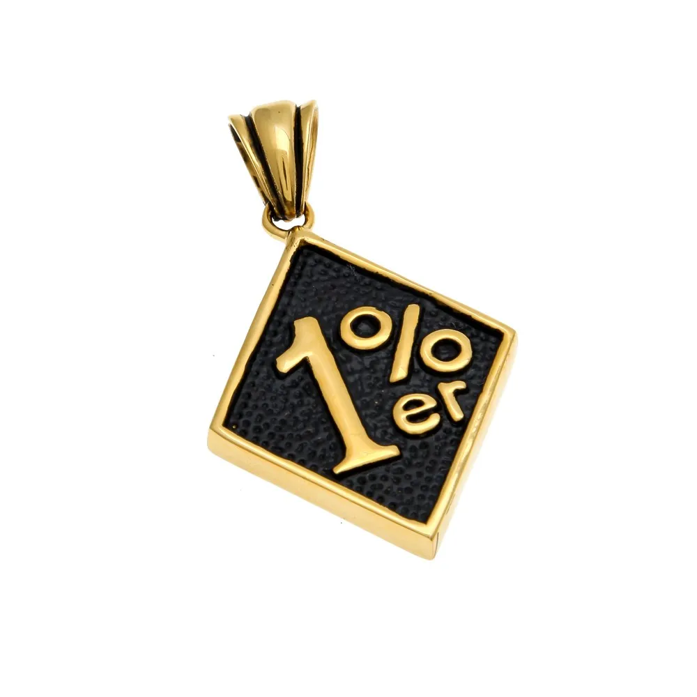 TBTK Square One Percent 1% ER Pendant Black Necklace Trendy Jewelry Stinless Steel Pendant Necklace