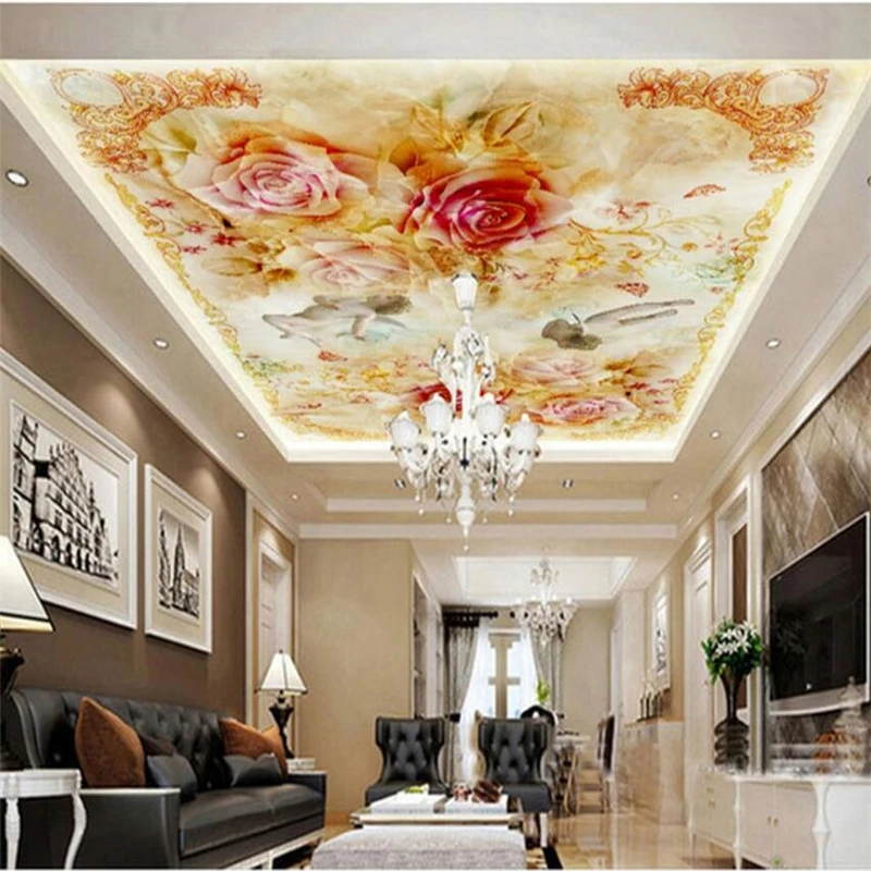 

wellyu papel de parede para quarto Custom wallpaper Angel jade carving European flower pattern zenith fresco papier peint