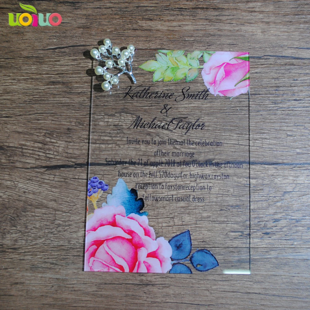 

2018 lastest lace laser cut wedding invitation card colorful printing acrylic greeting invitation card and engagement cards