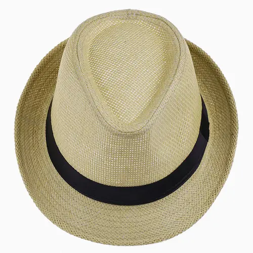 LNPBD-sombrero de paja de Panamá para hombre y mujer, gorro de Jazz, vaquero, Fedora, Gángster, informal, moda de verano