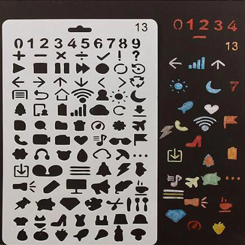 4 шт., трафарет для рисования, символ цифры