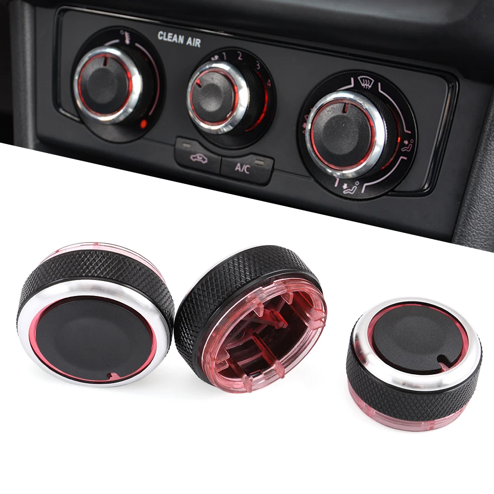 3pcs/set Air Conditioning Knob AC Knob Heat Control Switch Button Knob For VW Polo 2002-2013 POLO 9N 9N3 6R