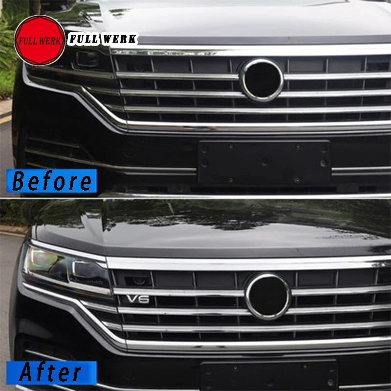 1pc ABS 3D Car Front Grille Rear Body Sticker Decal V6 Emblem Decoration Cover Decor for VW Touareg 19 20 21 22 23 Accessory