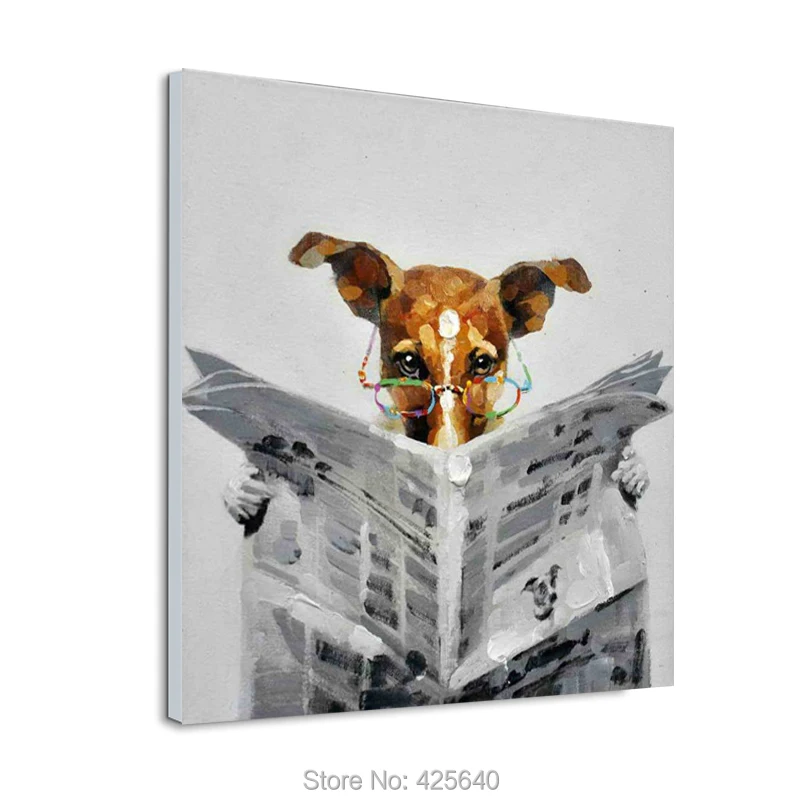 

Pet Dog pop art modern abstract canvas Oil painting paintings for living room wall handed painting decoration picture wallpaper