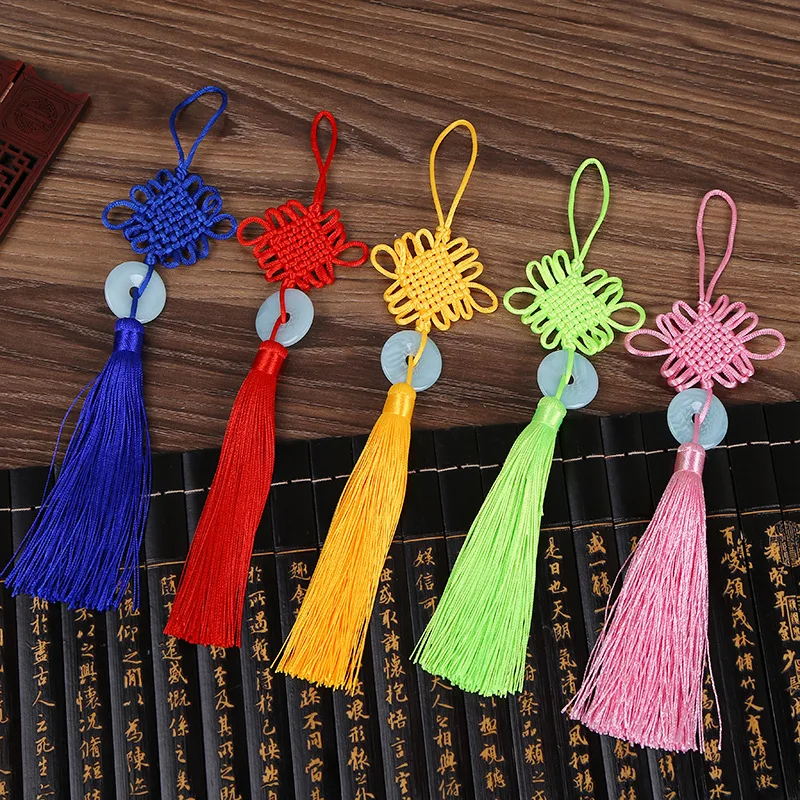 50 Pcs New Polyester Chinese Knots Knotting Imitation White Jade Tassel Chinese Style Gifts Curtain Dress Fringe Trim Decoration