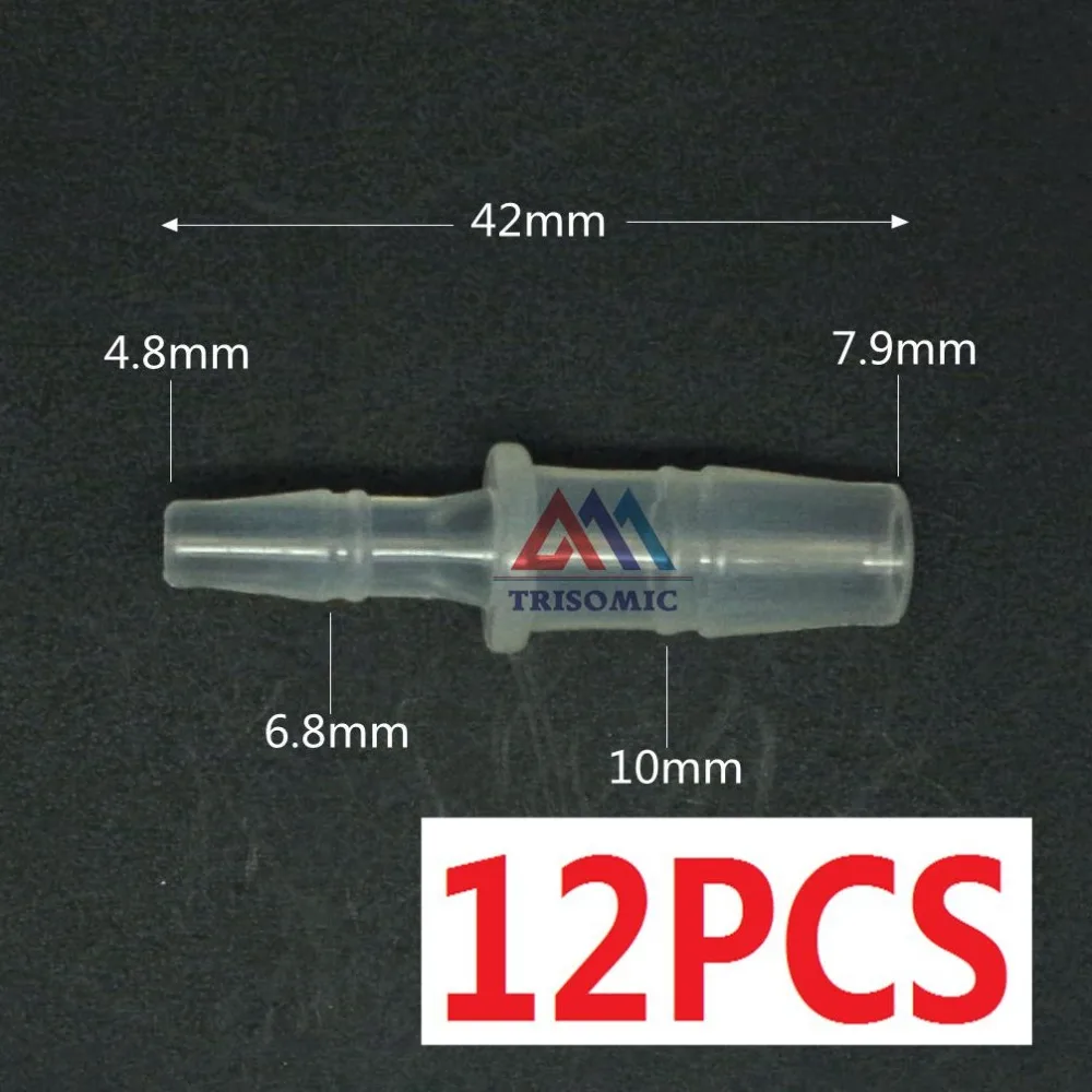 

12 pieces 7.9mm*4.8mm Straight Reducing Connector Plastic Fitting Barbed Reducing Connector